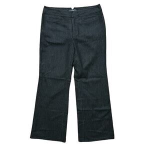 VTG BANANA REPUBLIC Harrison Wide Leg Bootcut Pinstriped Wool Pants SZ 8P